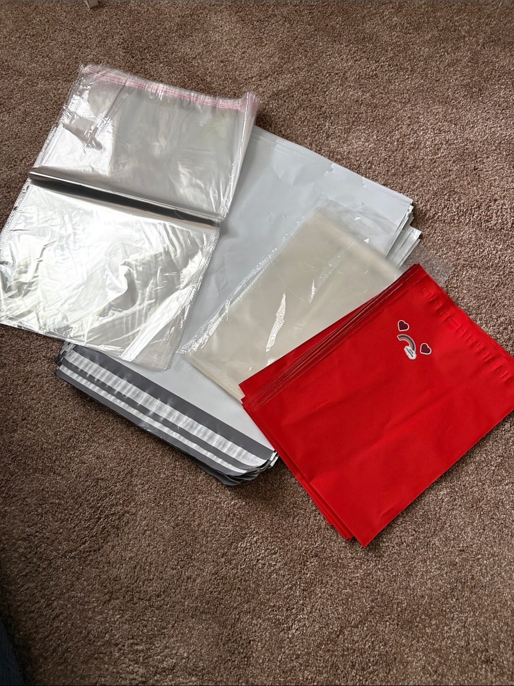 Assorted Mailing & Packaging Supplies - White, Red, Clear